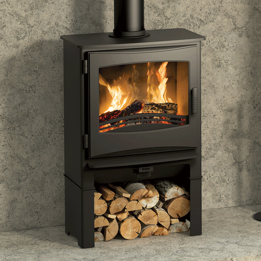 Broseley Evolution Ignite Widescreen 5kw Multifuel Stove With Log Store - Leading Stoves UK